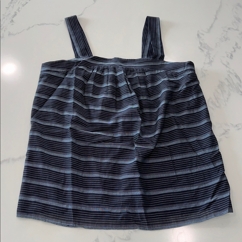 THEORY SIZE M OFFICE STRIPE BLOUSE TANK TOP ~UNDER BLAZER SHIRT~